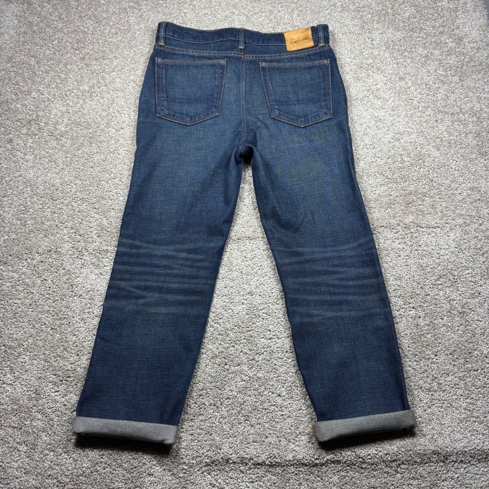 Tom Ford Standard Selvedge Jeans Mens 34 Dark Wash Made in USA Button Fly